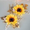 Asooll Sunflower Wedding Hair Pins Gold Pearl Hair Accessories Leaf