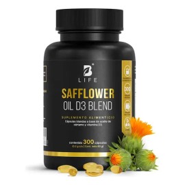 Safflower Vitamina D3 400 Ui 300 Cápsulas con Aceite De Cártamo B Life