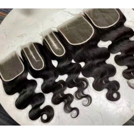 Raw Vietnamese Burmese Curly Human Hair Glueless 13*6 HD Lace Frontal 4*4 2*6 Closure Small Knots Preplucked Hairline Baby Haircolor: Body Wavy, stretched length: 14inches, toupee size: HD 2x6