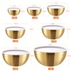 Moxinox Gold Mixing Bowls with Airtight Lids, Stainless Steel Nesting