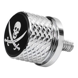 Stainless Knurled Fender Seat Bolt Screw 1/4"-20 Thread For Harley Davidson - Jolly Roger Pirate