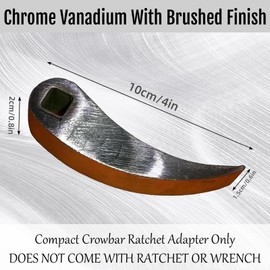 Crowbar Adapter Head Tools,Crowbar Adapter Head,Crow Bar Adapter,Adjustable Angle Head Drop Forged Steel pry bar Fits 3/8”Ratchet, 3.75"x.6" Ultra Compact Pry Bar,Leverage Design (1 PCS)