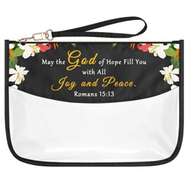 Christian Gifts for Family Religious Bible Verse Cosmetic Bag Christmas Birthday Gifts for Sister Friend Mom Church Gift Travel Makeup Bag Scripture Faith Gift Zipper Clear Toiletry Pouch