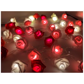 Rose Flower String Lights, 40 Led Battery Operated Romantic Red Pink White Rose Lights, 20ft Artificial Flower Fairy Lights For Valentine'S Day Date Wedding Indoor Outdoor Festival Party Decor