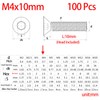 M4-0.7 x 10mm Flat Head Socket Cap Screws Bolts, Stainless