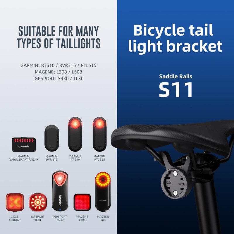 CYCLAMI S11 Out-Front Bicycle Computer Mount Compatible with Garmin Edge,