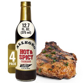 ALLEGRO - The Marinate Everything Marinades | Perfect Marinades for Meat & Veggies | Marinade for Grilling, Roasting & Cooking | Kosher & Gluten Free | 12.7 Oz (Pack of 4) - Hot & Spicy