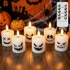 GenSwin Halloween Flameless Votive Candles with Remote Wax