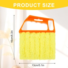 2 Pcs Blind Cleaner Duster Tool Microfiber Window Blinds Cleaner Dusters 7 Finger Mini Blinds Washable Duster Tool for Cleaning Window Air Conditioner Vent Venetian Shades(Orange, Yellow)