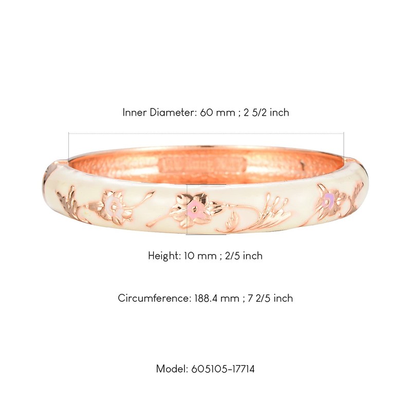 UJOY Enamel Bracelet Gorgeous Painting Wedding Birthday Gifts Cuff Bangles