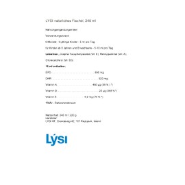 Lysi Icelandic Fish Cod Liver Oil 240 Milligram Liquid Natural Flavour From 6 Months Onwards