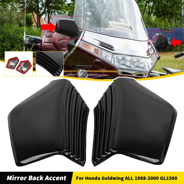 Unbranded Left Right Gloss Black Mirror Back Accent Trim For