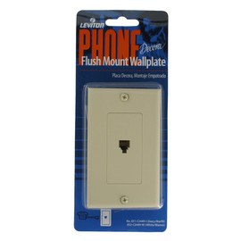 Leviton C2449-I Decora Telephone Wall plate, Color Ivory