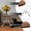 End Table, 15.7" Small Round Table with Stylish Stand, Modern