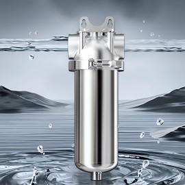 HQHAOTWU Front Filter Flow Water Purification Equitment 10inch Filter 304 Stainless Steel Housing with Clamp 1 inch Internal Thread 10000L/h