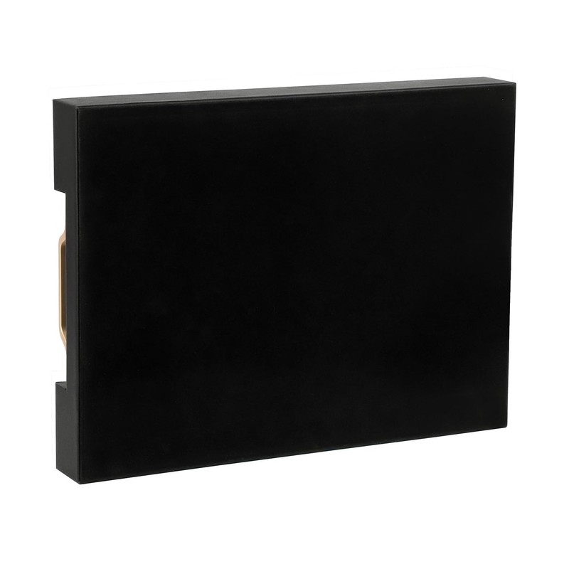 HofferRuffer Faux Leather Rectangle Serving Tray Decor Platter with Gold