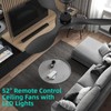 Roomratv 42 Inch BLack Ceiling Fans with Lights, Remote Control,Reversible