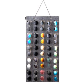 KGMCARE Sunglasses Organizer Storage- Hanging Eyeglasses Wall Pocket Mounted,Eyewear Display,25 Slots