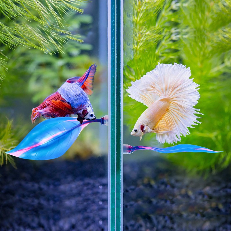 WILLBOND 2 Pcs Blue Silicone Betta Fish Bed Leaf Hammock