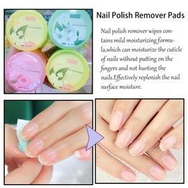 DMQ 32PCS Nail Polish Remover Pads in Box,Easy to Carry | Instant Removal | Gardenia Flower Fragrance,Travel Portable Instant Removal Nail Wipes Gel Nail Remover (Green)