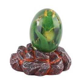 Lava Dragon Egg with Display Base Crystal Resin Dragon Egg Ornaments for Desktop Decor