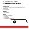 Meer Brazo Para Regadera 50 Cm Negro Mate Alta Calidad