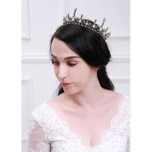 Kercisbeauty Wedding Crown Tiara Bridal Crown Crystal Crown Bridal Tiara Vintage Rhinestone Crown Baroque Hair Accessory Bridal Headpiece