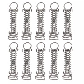 Hiboom 10 Pieces Swimming Pool Cover Stainless Steel Spring with Stopper D ring Safety