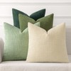 MIULEE Natural Green Pillow Covers 18x18 Inch Set of 4