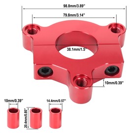 CNC Adapter 32T Sprocket for 1"/1.5"(25mm/38mm) 80cc Motorized Bicycle 415 Chain Replacement Parts for 49cc 50cc 60cc 66cc 80cc 2 Stroke Engine Red