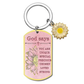Jesus Keychains Mini Bible Verse Keychain Sunflower Gifts for Women Christian Keychain for Women Sunflower Keychains Cross Bible Accessories for Teen Girls Religious Biblical Godly Gifts for Female
