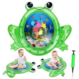 New Frog Shape Tummy Time Baby Water Mat, Premium Inflatable Play Mat, Large Infant Baby Toy for 3 6 9 Months, Perfect Sensory Gift for Newborn Boy Girl Fun Early Development Activity Centers