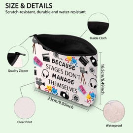 Stage Manager Gift Stage Director Makeup Bag Musical Theater Crew Assistant Gift Comedy Tragedy Masks Gift Broadway Musical Theater Gift (Manage Themselves)