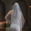 Cliory Cliory White Pearl Bride Veil Pearl Wedding Bridal Veil
