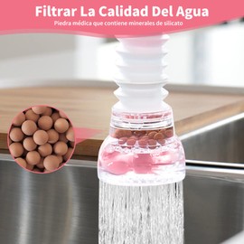 5 Piezas Filtro de Agua de Boquilla de Grifo Giratorio de 360 °, Rociador de Filtro, Dispositivo de Ahorro de Agua, Boca de Silicona Interfaz Universal, Accesorios de Grifo de Ducha Presurizados