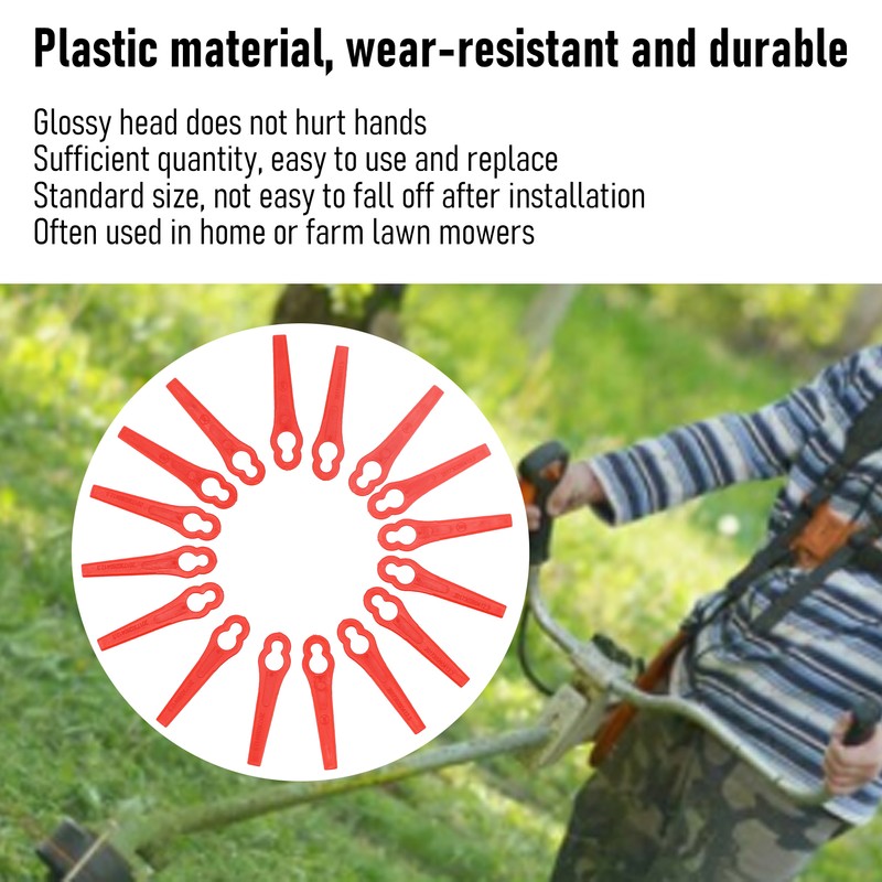 100Pcs Plastic Trimming Blades Lawn Mower Gourd Type Cutting Replacement