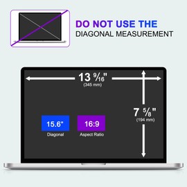 LILIONGTH 15.6 Inch 16:9 Laptop Privacy Screen Protector, Privacy Filter Screen Protector for 15.6 Inch Laptops, Anti-Peek and Glare Privacy Screen Protector for HP, Dell, ASUS