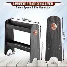 Pine Wood Saddle Rack – Ideal Saddle Stand for Western Horse Gear and Horse Tack Organizers, Suitable for Displaying Trophy Tack at Home (Black)