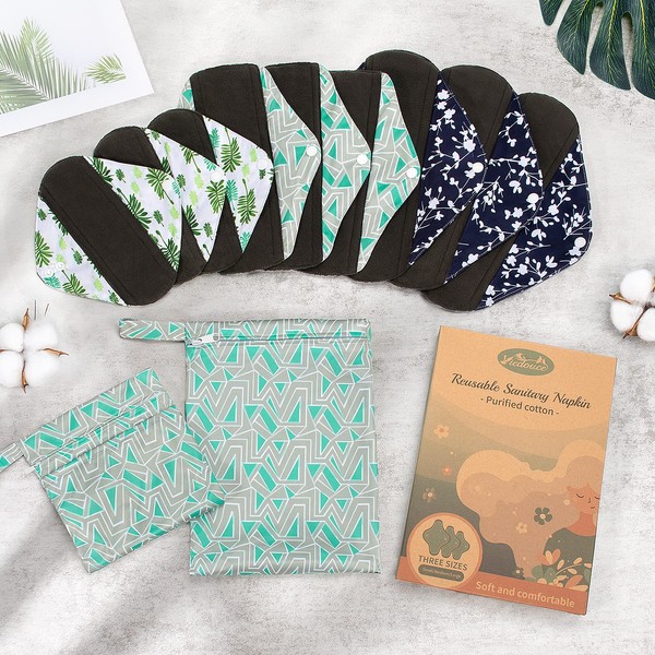 Viedouce washable panty liners, super absorbent bamboo sanitary towel, reusable