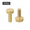 sourcing map Pack of 5 Brass Knurled Screws M5 x