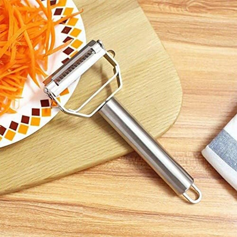 AnGeer Julienne Peeler, Stainless Steel Vegetable Peeler, Double-Sided Blade Vegetable