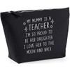 Hippowarehouse My Mummy is a teacher I'm so proud to be her daughter I love her to the moon and backprinted make up cosmetic wash bag 18x19x9cm