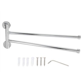 Towel Rack, Stainless Steel Bathroom Wall Mounted Towel Rack Swing Out Rotating Towel Holder Bathroom Lavatory Towel Hanger Shelf[2 Arms] Towel Bars