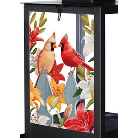 Carson 12" Cardinal Pair Bird Feeder - Cardinal Bird Feeder - Country Home Decor for Porch - Hanging Bird Feeder for Country Home Decor - Floral Bird Feeder