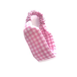 Gingham Headband. Child Sized. Suit Child Age 4 To 10 Years. Infant to Junior School Age. Soft Padded. Pink
