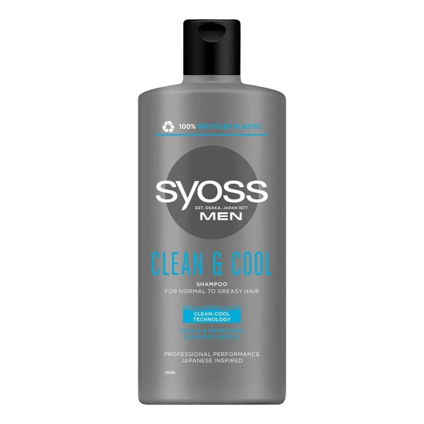 Syoss Champú Clean & Cool Para Hombre 14.9 Fl Oz