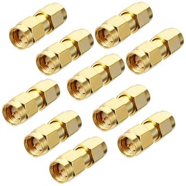 TengKo RF Coaxial Adapter Connector SMA Coax Jack Connector SMA Male to Male (Pack of 10)