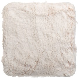 Brandsseller Seat Cushion Rug 38 x 38 cm Lambskin Look Square Faux Fur Long Pile Rug Lambskin Cushion Imitation Sheepskin Cream