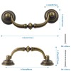 Waziaqoc 6PCS Antique Drop Bail Pulls, 3.5" Hole Center Shabby
