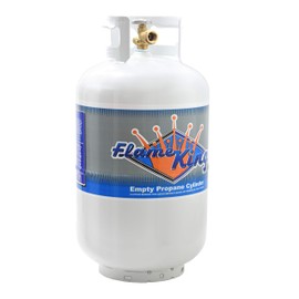 Flame King YSN-301 30 Pound Steel Propane Tank Cylinder with Type 1 Overflow Protection Device Valve DOT and TC Compliant, White